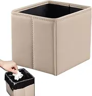 Car Storage Bin,Portable Folding Car Caddy Organizer - Faux Leather Auto Storage Organizer Interior Accessories, Multifunctional Car Trash Bin Organizer for Many Types of Vehicles
