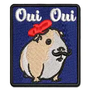 French Guinea Pig Oui Oui Multi-Color Embroidered Iron-On Patch Applique