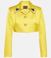 [Miss Sohee] Miss Sohee Embellished jacket and crop top set AU 6 yellow