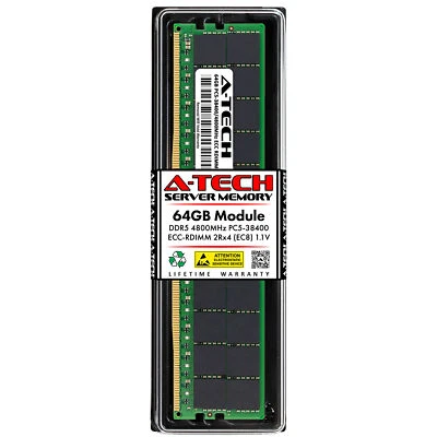 64GB DDR5 2Rx4 PC5-38400R EC8 RDIMM Dell AC239379 Equivalent Server Memory RAM