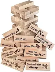 48PCS Super Naughty Block Tower Game, Couple Game Blocks, Block Tower Game, Mini Tumbling Tower, Wooden Stacking Blocks,Love & Naughty Stacking Tower Wooden Blocks, Lust Tower - Game for Adults