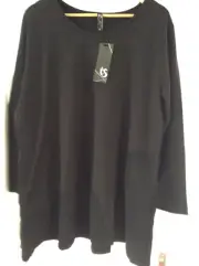 TAKING SHAPE A LINE BAMBOO PONTE TOP SIZE 20 BLACK NEW