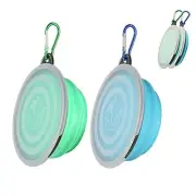 Collapsible Dog Bowls with Cover Lids,2 Pack Dog Travel Bowls Portable