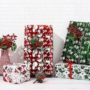 Foil Wrappers Christmas Wrapping Paper, Christmas Foil Wrapping Paper, Foil Festive Patterned Wrapping Paper for Candy Packaging Decoration 4pcs Chsritmas Paper