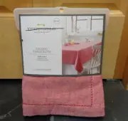 Chambray Hemstitch Tablecloth Red - 60 X 120" Christmas (SEATS 10 TO 12) NEW