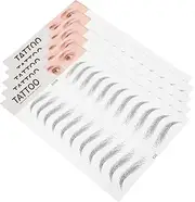 HAKIDZEL Temporary Eyebrow Sticker Set 5pcs Waterproof 6d Brow Sticker for Makeup