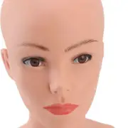 Female Bald Mannequin Head With Shoulder PVC Professional Cosmetology Face M CHW