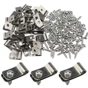Wire Fence Clips, 200 Pieces Fence Wire Aluminum for 12-16 Gauge Welded Wire to Wood, Metal or Viny Silver