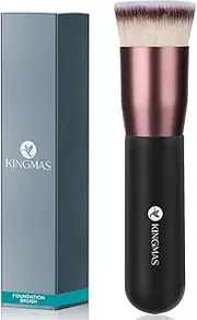 KINGMAS Flat Top Foundation Brush, Premium Kabuki Makeup Brush for Liquid, Blending, Cream, Powder,Blush Buffing Stippling Face Makeup Tools