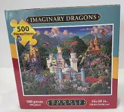 Dowdle Folk Art Puzzle- Imaginary Dragons - 500 Piece 16 x 20 New + Poster 2013
