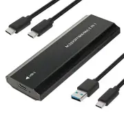 M.2 NVME & NGFF SSD 2in1 Enclosure 10Gbps USB C 3.1 External Hard Drive Case BK