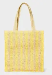 Woven Universal Thread Yellow Straw Crochet Tote Bag With Handles