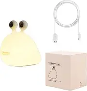 LAEFERO Slug Bug Light, Dont Bug Slug Light, Rechargeable Silicone Sensor Timing Cartoon Touch Desktop USB Animal Night Lamp White
