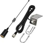 [HYS] VHF Band Amateur 156-163Mhz Low-Profile Marine Antenna with Stainless Steel L-Bracket Hole & W/16.4ft(5m) RG-58 Coax Cable for Standard Horizon Icom Cobra Uniden VHF Marine Radios