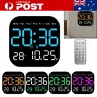 LED Large Digital Wall Clock Remote Control Temperature Date Week Display Alarm