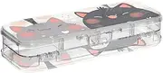 [Amooorous] Cartoon Cute Cats Designed Plastic Pencil Box Clear Double-Deck Pens Case Hard For Stationery Supplies With Snap And Lid