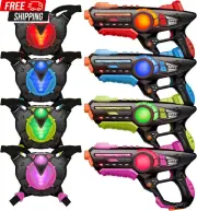 ZIFFY Laser Tag Guns Set of 4 with Vests, Multi-Functional Laser Tag Indoor&Outd