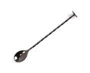 Stirring Spoon Food Grade Rust-proof Stainless Steel Wine Cocktail Glassware Stirring Spoon Mini Gadget for Home-Black