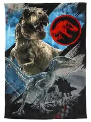 Jurassic World Dinosaur Plush Twin Bed or Toddler Blanket, 62"x90"