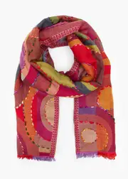 [Taking Shape] Taking Shape Circle Embroidered Scarf in Multi - Women's Accessories Multi