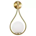 Glass Wall Lights Wall Sconce Mid-Century Globe Wall Mounted Lamp Brass Gold-...