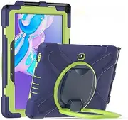 Jarttarn Case for Galaxy Tab Active Pro 10.1 inch SM-T540/T545/T547, Heavy Duty Rugged Protective Silicone Cover with 360° Rotating Kickstand & Handle Grip (Navy Green)