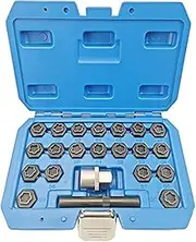 Tuperoymse 22Piece Wheel Locking Nut Key Kit Wheel Lock Nut Socket Adapter Set Wheel Anti-Theft Lug Nut Removal Tool Black
