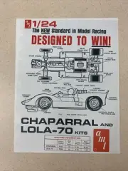 SLOT CAR Chaparral LOLA-70 amt Data Sheet Model Racing Car 8.5”x11” 1964 Copy