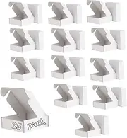 HIDOSNG White Corrugated Cardboard Shipping Boxes, 150x100x40mm Mailing Cardboard Shipping Packaging Boxes for Small Business, Packing, Mailing, Storing, Posting (25PCS)