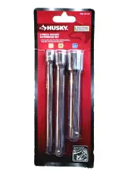 Husky 3 piece Socket Extension Set- 1/4, 3/8, and 1/2 In Drive