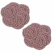 Country Charm Red & White Checkered Gingerbread Swirl Hot Pads - Set of 12