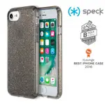 SPECK PRESIDIO CLEAR+GLITTER IPHONE 7 透色+金色玻璃水晶防摔保護殼-瑪瑙黑