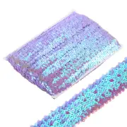 10 Yards 1.8 Inch Elastic Sequins Trim Flat Stretch Sequin Ribbon, Purple