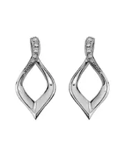 Silver Pointed Teardrop Earrings