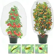 Garden Plant Netting Barrier Bags with Drawstring, 2Pcs Garden Netting Insect Bug Mesh Bags,Insect Bird Barrier Netting Mesh,Garden Netting Garden Plant Fruits Protection Netting Covers Bags1.5x1m