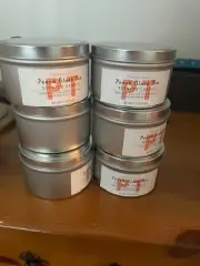 Trader Joes Candle 5.7 oz soy wax blend tin candle- BRAND NEW - PEACH BLACK TEA