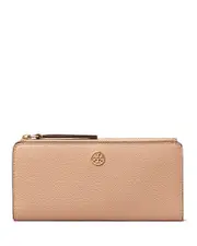 Tory Burch Robinson Pebbled Leather Zip Slim Wallet