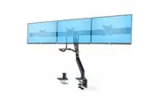 StarTech.com Crossbar Triple Monitor Desk Mount For Up To 3x 27in Screens, VESA 75x75/100x100, Tool-Less Arm Adjustments, C-Clam