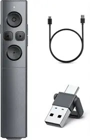 Yuxuanxi 2-In-1 USB Type C Presentation Clicker, Rechargeable Wireless Presenter Remote, Clicker for PowerPoint Presentations