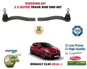 FOR RENAULT CLIO 2012-> 2X OUTER LEFT + RIGHT STEERING TRACK ROD ENDS SET