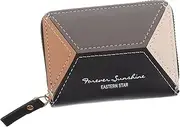 [Homoyoyo] Small Wallet Card Holder Zipper Design Pu Card Pouch for Credit Id Compact Container for Women Lightweight