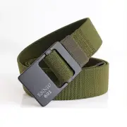 Men's Stretch Woven Belt Casual Outdoor Belt Alloy Buckle Belt Elasticated