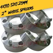 Set of Four 2" 4x110 Wheel Spacers 12x1.25 for Yamaha Viking Wolverine YXZ1000R