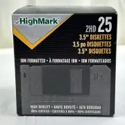 HIGHMARK 2HD Floppy Diskettes IBM Formatted 1.44 MB 3.5 Inch 25 Pack Sealed