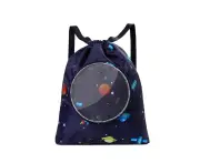 Children Swim Bag Waterproof Splash-proof Anti-scratch Wear-resistant Multi-purpose Wet Dry Separation Portable Kids Outdoor Swimming Shoulder-Dark Blue(S)