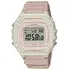 【CASIO 卡西歐】新潮流行莫蘭迪色系電子樹脂腕錶/粉x白框(W-218HC-4A2)