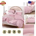 Dust Pink King Size Comforter Set with Pom Fringe - All Seasons Soft Bedding