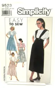 Simplicity Easy To Sew Pattern #9523 - Suspender Skirt & Top (Sizes 16-24)