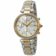 NEW Seiko Chronograph Crystal Silver Dial Two-tone Ladies Watch SNDV42 SNDV42P1