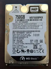 在飛比找露天拍賣優惠-WD 2.5" 750G WD7500BPKX 良品.